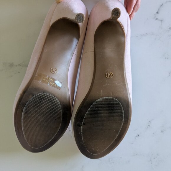 Pink suede pumps - Picture 4 of 4